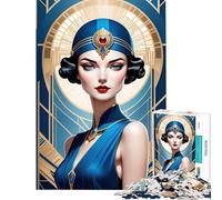 Jigsaw 1000 Pieces Stunning Art Deco Portrait Challenging To Complete Learning Educational Impossible Game for 14+ Puzzle Game Offered (38x52cm)