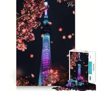 Jigsaw 1000 Pieces Sumida Tokyo Metropolis Perfect Edge Play Cognitive Fun Play Slow Play Fun Xmas Art Display (50x75cm)