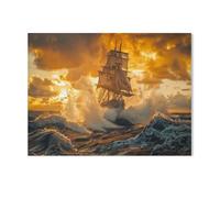 jigsaw 1000 pieces，The Ship May Lie Safely in Harbour, But That Is Not Why Ships Are Built，DIY Art for Grown Ups Adults（50x70cm）-Y37