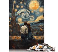 Jigsaw 1000 Pieces The Starry Night And The Couple Puzzles Adults Difficulty Jigsaw Puzzles Education Toys Games Family Decoration 1000pcs (75x50cm)