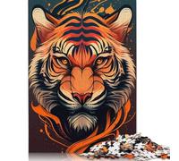 Jigsaw 1000 Pieces Tiger Animal Head Cartoon Puzzle Jigsaw Adults Puzzles Jigsaw Education Game Educational Toys Gifts Jigsaw Puzzles 1000pcs (38x26cm)
