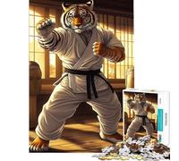 Jigsaw 1000 Pieces Tiger Karate Kung Fu Martial Arts Challenging To Complete Learning Educational Impossible Game for 14+ Puzzle Game Offered (38x26cm)