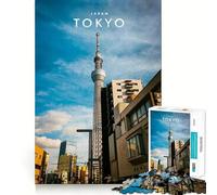 Jigsaw 1000 Pieces Tokyo Tower Japan Perfect Edge Play Cognitive Fun Play Slow Play Fun Xmas Art Display(38x26cm)