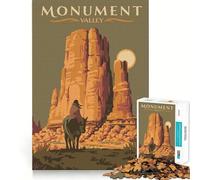 Jigsaw 1000 Pieces Travel to Monument Valley Perfect Edge Play Cognitive Fun Play Slow Play Fun Xmas Art Display (50x75cm)