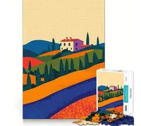 Jigsaw 1000 Pieces Tuscan Villa Italy Landscape Perfect Edge Play Cognitive Fun Play Slow Play Fun Xmas Art Display (50x75cm)
