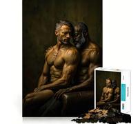 Jigsaw 1000 Pieces Two Gay Men, Intimate Connection Perfect Edge Play Cognitive Fun Play Slow Play Fun Xmas Art Display(38x26cm)