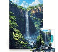 Jigsaw 1000 Pieces Waterfall Nature Pixel Art Perfect Edge Play Cognitive Fun Play Slow Play Fun Xmas Art Display (50x75cm)