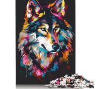 Jigsaw 1000 Pieces Wolf Graffiti Art Jigsaw Puzzles Adults And Difficulty Puzzles Jigsaw Toys Games Puzzle Gifts 1000pcs (75x50cm)