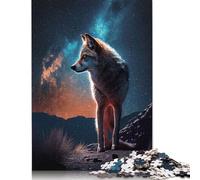 Jigsaw 1000 Pieces Wolf Under The Milky Way Puzzles Adults Difficulty Jigsaw Puzzles Education Toys Games Family Decoration 1000pcs (75x50cm)