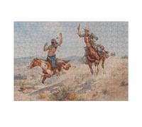 Jigsaw 1000pcs(38x26cm) for Adults Cowboys Chasing Indian Teenagers Puzzles Family Game Pattern Assembly Deal As Gifts for The Whole Family 1000pcs(38x26cm)