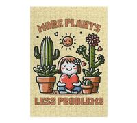 Jigsaw 1000pcs(38x26cm) for Teenagerss More Plants, Less Problems Jigsaw for Adults Hands-on Game Difficult Challenge Parent-child Interaction 1000pcs(38x26cm)