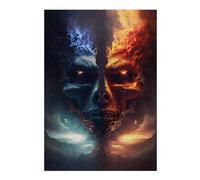 Jigsaw 1000pcs(38x26cm) S for Adults Fire Vs. Ice Dual Elements Clash Jigsaws for Adults Relaxing Games Birthday Present Help The Brain Exercise 1000pcs(38x26cm) S