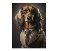 Jigsaw 1000pcs(52x38cm) for Adults Cream Dachshund Mafia Boss Teenagers Puzzles Family Game Pattern Assembly Deal As Gifts for The Whole Family 1000pcs(52x38cm)