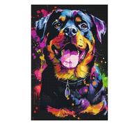 Jigsaw 1000pcs(75x50cm) for Adults Colorful Rottweiler Art Print-3 Jigsaws for Adults Relaxing Games Birthday Present Help The Brain Exercise 1000pcs(75x50cm)