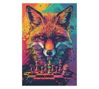 Jigsaw 1000pcs(75x50cm) for Teenagerss Fox Chess Strategy Art Print Jigsaw for Adults Toy Wall Decor A Work of Art Unique Gifts for Birthday And Christmas 1000pcs(75x50cm)
