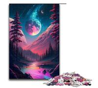 Jigsaw 1000pcs Piece for Adults Moonlight in The River Puzzle Hands on Game Unique Home Decor And Gifts 75x50cm