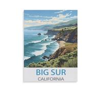 Jigsaw 1500 Pieces，Big Sur California Vintage Travel Posters，DIY Art for Grown Ups Adults-AF364-57x87cm