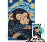 jigsaw 2000 pieces for adults Chimpanzee in Starry Night Pädagogisches Familienspiel Verbessern Sie das Gedächtnis70x100cm