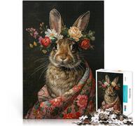 jigsaw 2000 pieces for adults Rabbit with Flowers Intellectual Game 70x100cm Artists Collection, Fine Art for Age 14 Years Up