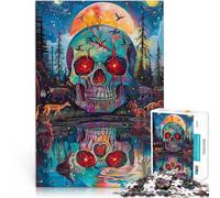 jigsaw 2000 pieces for adults Skull with glowing eyes Challenging Game Toys 70x100cm Enhance love between couples for ages 14+
