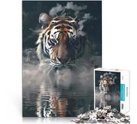 jigsaw 2000 pieces for adults Smoky Tiger Beast Stressabbau Schwierige Herausforderung Wohnkunstdekor70x100cm
