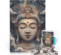 jigsaw 2000 pieces for teenagers Ancient Buddha Statue pädagogische Herausforderung mit passendem Poster und Quizblatt70x100cm