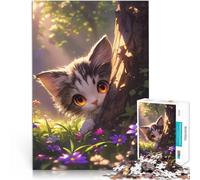 jigsaw 2000 pieces for teenagers Cute anime Kitten in wildflowers meadow Lernspielzeug Für Paare geeignet70x100cm