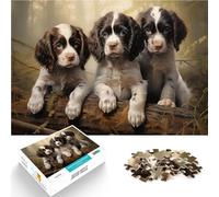 jigsaw 2000 pieces for teenagers Three English Springer Spaniel Puppies Mustermontage Geburtstagsgeschenk70x100cm