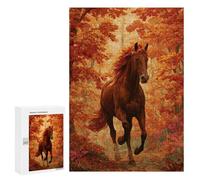 Jigsaw 300 PCS Autumn Horse Trail Jigsaw Puzzles for Adults Improve Memory Challenging To Complete Christmas Birthday Gifts 300 PCS