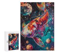 Jigsaw 300 PCS Colorful Koi Fish Art Print Puzzle For Teenagers Enhance Memory Train Your Brain And Hands Addictive Toys to Cultivate Patience 300 PCS