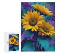 Jigsaw 300 PCS Colorful Sunflowers Art Print Jigsaw Puzzles for Teenagers Improve Memory Educational Challenge Gifts for Friends And Family 300 PCS