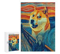 Jigsaw 300 PCS Doggo Meme Art Print Jigsaw Puzzles for Teenagers Improve Memory Educational Challenge Gifts for Friends And Family 300 PCS