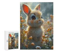 Jigsaw 300 PCS for Adults Beautiful Bunny Cartoon Jigsaw Puzzle Brain Teaser Game Difficult Hard Deal As Gifts for The Whole Family 300 PCS