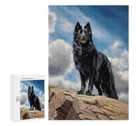 Jigsaw 300 PCS for Adults Black Old German Shepherd Puzzle for Adults Relaxing Games Analysis And Logic Stress Reduction Gifts 300 PCS