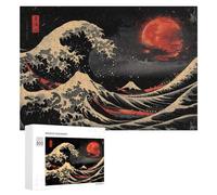 Jigsaw 300 PCS for Adults Blood Moon Great Wave Puzzle for Adults Relaxing Games Analysis And Logic Stress Reduction Gifts 300 PCS