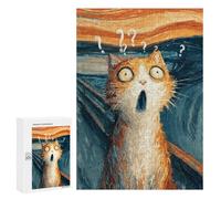 `jigsaw 300 PCS for Adults Cat's Scream Painting Jigsaws for Adults Puzzle Stress Reliever Challenging To Complete Stress Reduction Gifts 300 PCS