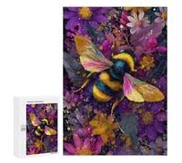 `jigsaw 300 PCS for Adults Colorful Bee Art Print-5 Jigsaws for Adults Puzzle Stress Reliever Challenging To Complete Stress Reduction Gifts 300 PCS