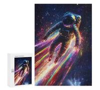 `jigsaw 300 PCS for Adults Cosmic Astronaut Rainbow Jigsaws for Adults Puzzle Stress Reliever Challenging To Complete Stress Reduction Gifts 300 PCS