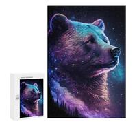 Jigsaw 300 PCS for Adults Cosmic Bear Portrait Print-1 Jigsaw Puzzle Brain Teaser Game Difficult Hard Deal As Gifts for The Whole Family 300 PCS