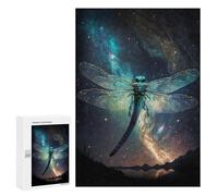 Jigsaw 300 PCS for Adults Cosmic Dragonfly Flight Jigsaw Puzzle Brain Teaser Game Difficult Hard Deal As Gifts for The Whole Family 300 PCS