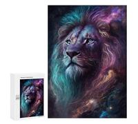 Jigsaw 300 PCS for Adults Cosmic Lion Art Print-7 Jigsaw Puzzle Brain Teaser Game Difficult Hard Deal As Gifts for The Whole Family 300 PCS