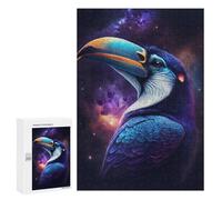 Jigsaw 300 PCS for Adults Cosmic Toucan Art Print-3 Jigsaw Puzzle Brain Teaser Game Difficult Hard Deal As Gifts for The Whole Family 300 PCS