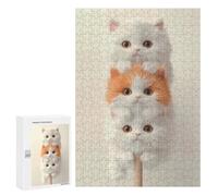 Jigsaw 300 PCS for Adults Cute Kitten Stack Adult Jigsaw Puzzle Fun Games Analysis And Logic Unique Birthday And Gifts 300 PCS