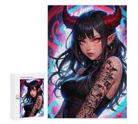 Jigsaw 300 PCS for Adults Devilish Demon Girl Jigsaw Puzzle Brain Teaser Game Difficult Hard Deal As Gifts for The Whole Family 300 PCS