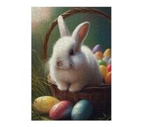 Jigsaw 300 PCS for Adults Easter Basket with Bunny-4 Puzzles for Adults Brain Teaser Game Perfect Decoration Help The Brain Exercise 300 PCS
