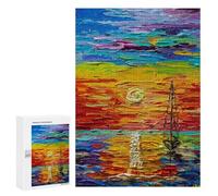 Jigsaw 300 PCS for Adults Evening Fishing Jigsaw Puzzle Brain Teaser Game Difficult Hard Deal As Gifts for The Whole Family 300 PCS