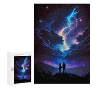 Jigsaw 300 PCS for Adults Galactic Lightning Strike Jigsaw Puzzle Brain Teaser Game Difficult Hard Deal As Gifts for The Whole Family 300 PCS