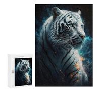 Jigsaw 300 PCS for Adults Galactic White Tiger -2 Jigsaw Puzzle Brain Teaser Game Difficult Hard Deal As Gifts for The Whole Family 300 PCS