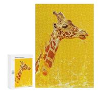 Jigsaw 300 PCS for Adults Giraffe Orange Juice Yellow Jigsaw Puzzle Brain Teaser Game Difficult Hard Deal As Gifts for The Whole Family 300 PCS