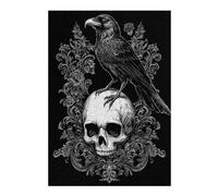 Jigsaw 300 PCS for Adults Gothic Raven on Skull Puzzles for Adults Brain Teaser Game Perfect Decoration Help The Brain Exercise 300 PCS